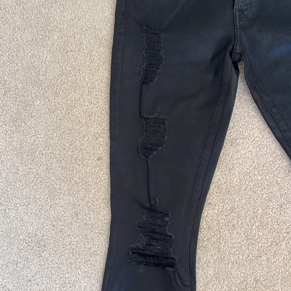NWT 7 For all Mankind black shiny the ankle skinny jeans - Picture 2 of 7
